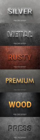Psd style text effect editable set vol 4