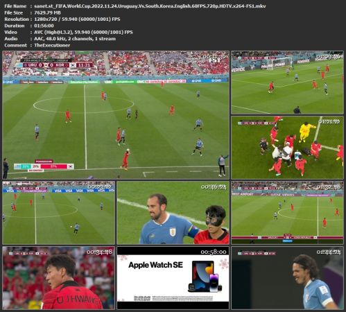 FIFA World Cup 2022 11 24 Uruguay Vs South Korea English 60FPS 720p HDTV x264-FS1