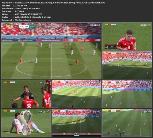 FIFA World Cup 2022 Group B Wales Vs Iran 1080p HDTV H264-DARKSPORT