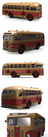 Retro USSR Soviet Vintage ZIS 155 154 City Bus PBR