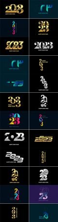 2023 number design template vector collection