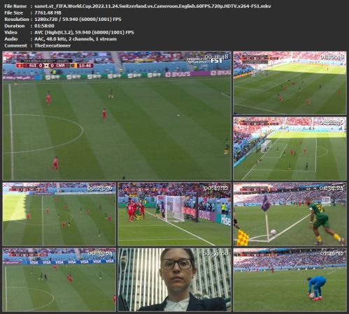 FIFA World Cup 2022 11 24 Switzerland vs Cameroon English 60FPS 720p HDTV x264-FS1