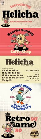 Helicha - Retro cartoon font