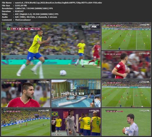 FIFA World Cup 2022 Brazil vs Serbia English 60FPS 720p HDTV x264-FOX