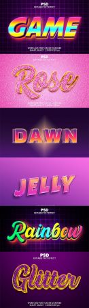 Psd style text effect editable set vol 1