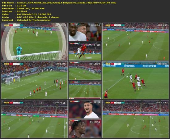 FIFA World Cup 2022 Group F Belgium Vs Canada 720p HDTV H264-JFF