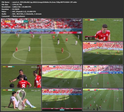 FIFA World Cup 2022 Group B Wales Vs Iran 720p HDTV H264-JFF