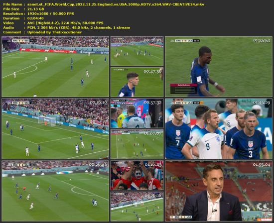 FIFA World Cup 2022 11 25 England vs USA 1080p HDTV x264 WAV-CREATiVE24