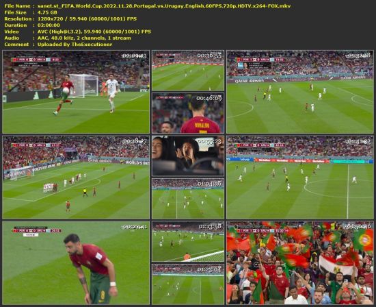 FIFA World Cup 2022 11 28 Portugal vs Urugay English 60FPS 720p HDTV x264-FOX