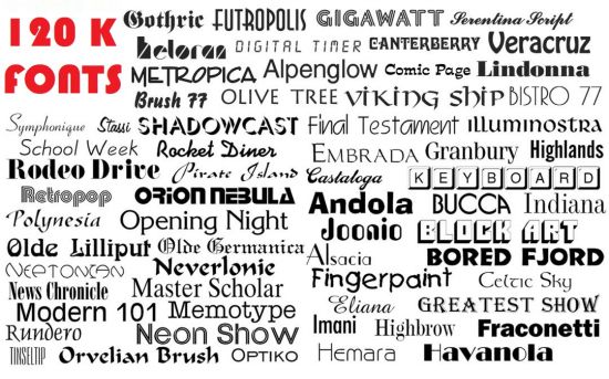 Mega Collection Font Bundle - 120000 Fonts