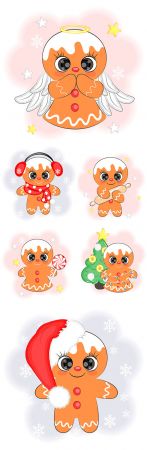 Cute christmas cookie vector illustration