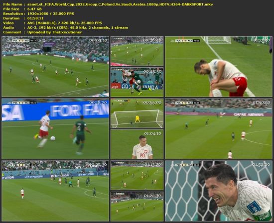 FIFA World Cup 2022 Group C Poland Vs Saudi Arabia 1080p HDTV H264-DARKSPORT