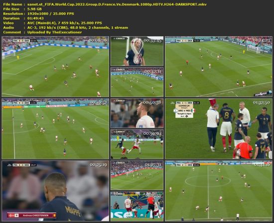 FIFA World Cup 2022 Group D France Vs Denmark 1080p HDTV H264-DARKSPORT
