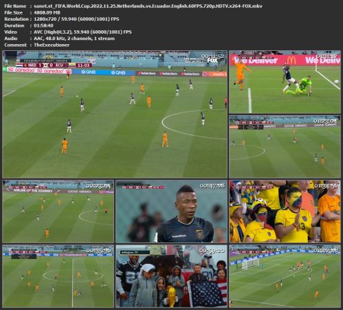 FIFA World Cup 2022 11 25 Netherlands vs Ecuador English 60FPS 720p HDTV x264-FOX