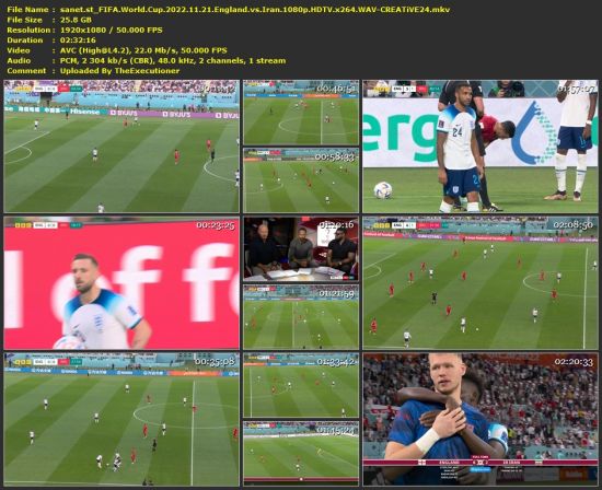 FIFA World Cup 2022 11 21 England vs Iran 1080p HDTV x264 WAV-CREATiVE24
