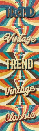 Old trend retro vintage 3d editable text effect psd