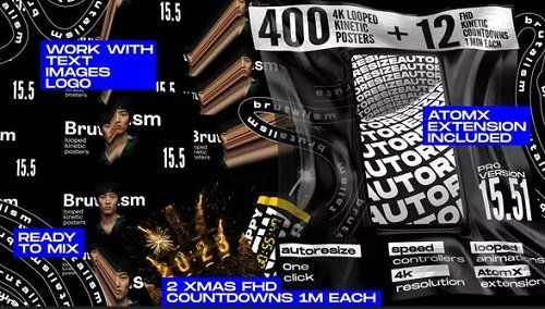 Videohive - Seamless Loop Kinetic Posters 24684532