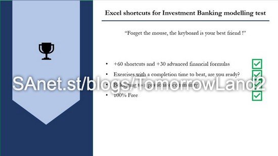 Excel shortcuts for Investment Banking