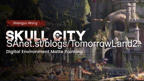 Digital Environment Matte Painting Skull City