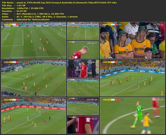 FIFA World Cup 2022 Group D Australia Vs Denmark 720p HDTV H264-JFF