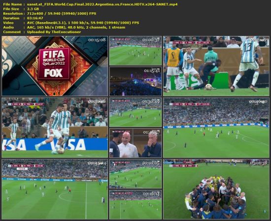 FIFA World Cup Final 2022 Argentina vs France HDTV x264-SANET