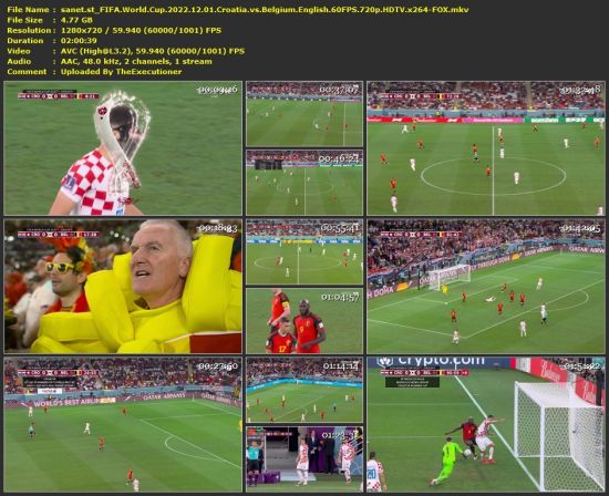 FIFA World Cup 2022 12 01 Croatia vs Belgium English 60FPS 720p HDTV x264-FOX