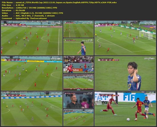 FIFA World Cup 2022 12 01 Japan vs Spain English 60FPS 720p HDTV x264-FOX