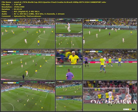 FIFA World Cup 2022 Quarter Final Croatia Vs Brazil 1080p HDTV H264-DARKSPORT
