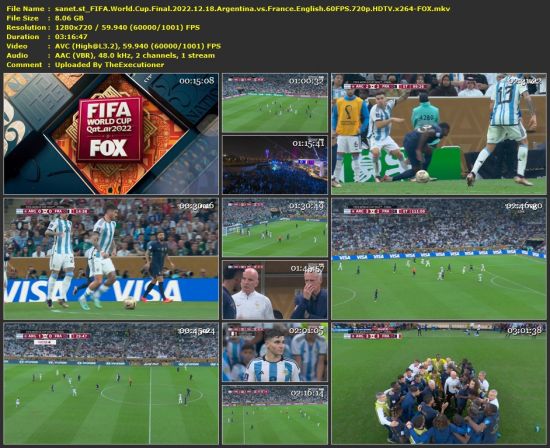 FIFA World Cup Final 2022 12 18 Argentina vs France English 60FPS 720p HDTV x264-FOX