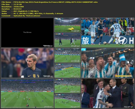FIFA World Cup 2022 Final Argentina Vs France UNCUT 1080p HDTV H264-DARKSPORT