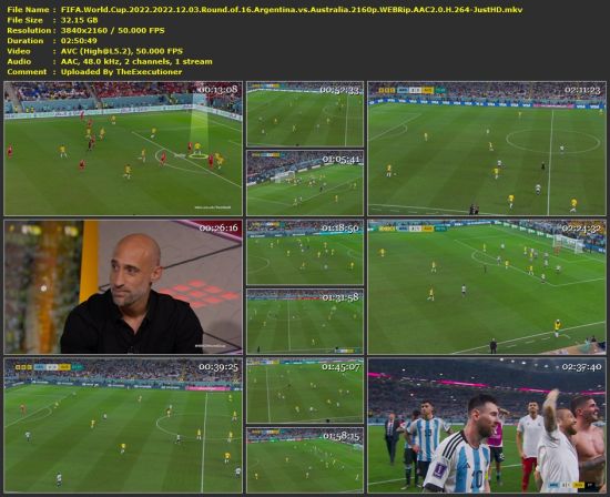FIFA World Cup 2022 Round of 16 Argentina vs Australia 2160p WEBRip h264-JustHD