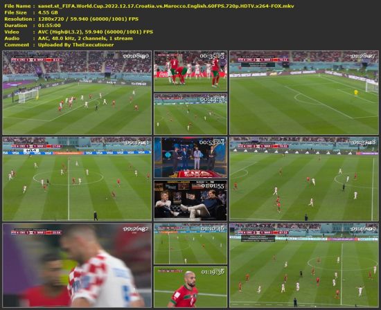 FIFA World Cup 2022 12 17 Croatia vs Marocco English 60FPS 720p HDTV x264-FOX