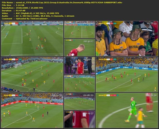 FIFA World Cup 2022 Group D Australia Vs Denmark 1080p HDTV H264-DARKSPORT
