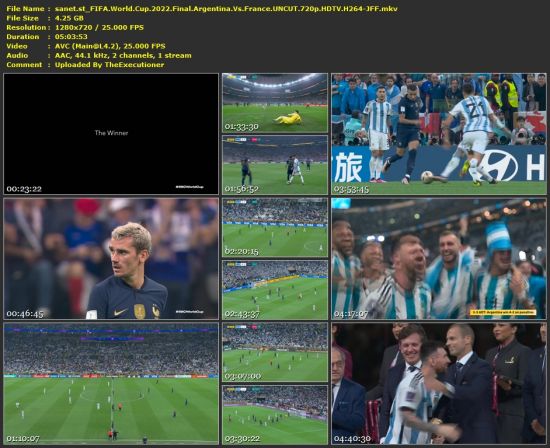 FIFA World Cup 2022 Final Argentina Vs France UNCUT 720p HDTV H264-JFF