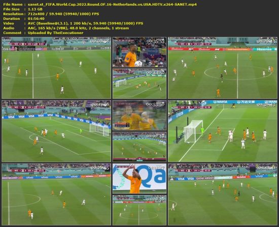 FIFA World Cup 2022 Round OF 16 Netherlands vs USA HDTV x264-SANET