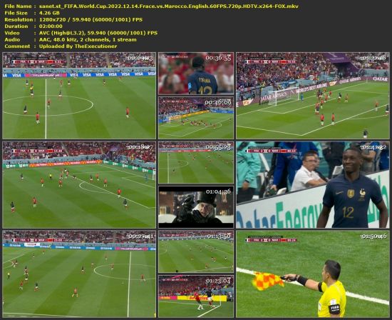 FIFA World Cup 2022 12 14 Frace vs Marocco English 60FPS 720p HDTV x264-FOX