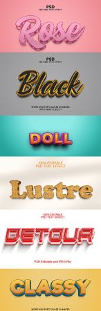 Psd style text effect editable set vol 15