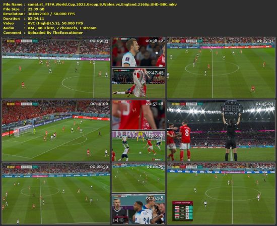 FIFA World Cup 2022 Group B Wales vs England 2160p UHD-BBC