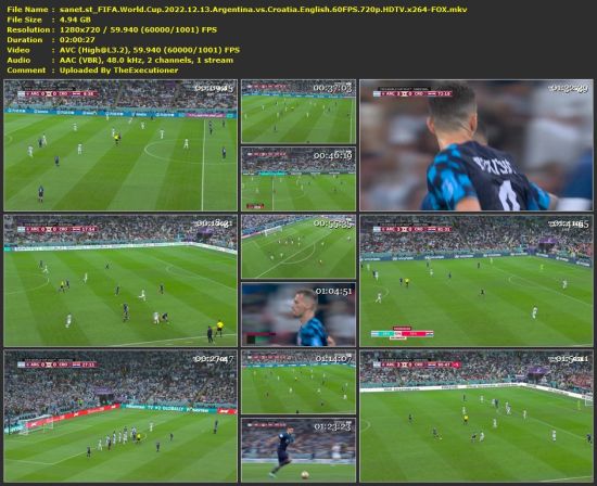 FIFA World Cup 2022 12 13 Argentina vs Croatia English 60FPS 720p HDTV x264-FOX