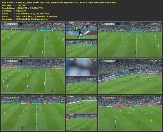 FIFA World Cup 2022 Semi Final Argentina Vs Croatia 720p HDTV H264-JFF