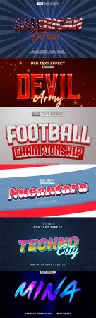 Psd style text effect editable set vol 16
