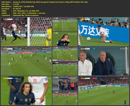 FIFA World Cup 2022 Group D Tunisia Vs France 720p HDTV H264-JFF