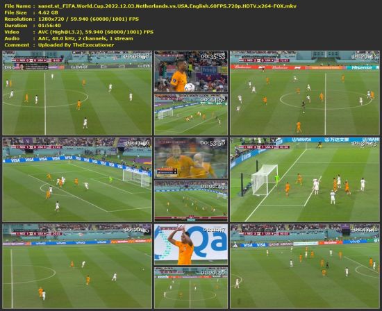 FIFA World Cup 2022 12 03 Netherlands vs USA English 60FPS 720p HDTV x264-FOX