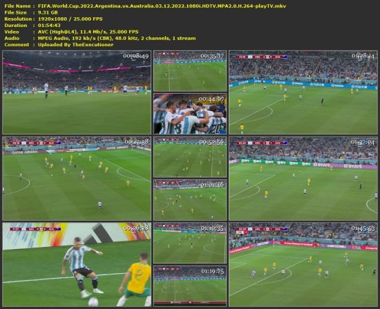 FIFA World Cup 2022 Argentina vs Australia 1080i HDTV MPA2 0 H 264-playTV