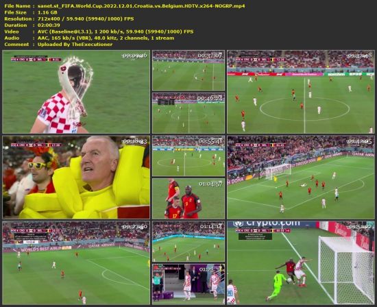 FIFA World Cup 2022 12 01 Croatia vs Belgium HDTV x264-NOGRP