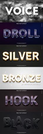 Psd style text effect editable set vol 13