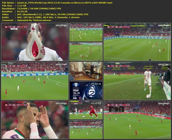 FIFA World Cup 2022 12 01 Canada vs Marocco HDTV x264-NOGRP