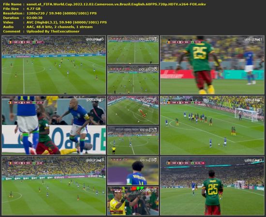 FIFA World Cup 2022 12 02 Cameroon vs Brazil English 60FPS 720p HDTV x264-FOX
