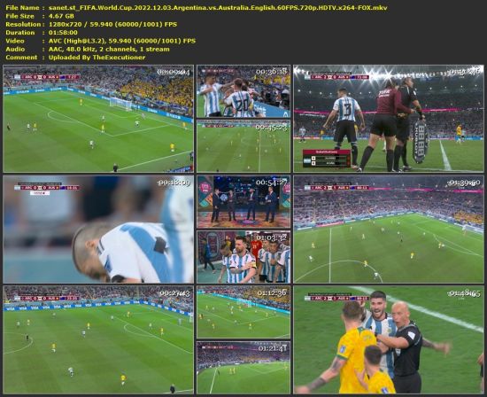 FIFA World Cup 2022 12 03 Argentina vs Australia English 60FPS 720p HDTV x264-FOX
