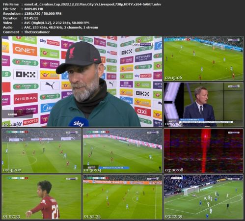 Carabao Cup 2022.12.22 Man City Vs Liverpool 720p HDTV x264-SANET